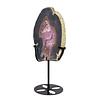 Amethist (galaxy) met agaat op standaard 20,3 x 14,4 x 1,6 cm | 1047 gram