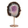 Amethist (galaxy) met agaat op standaard 20,8 x 19,6 x 1,3 cm | 1248 gram