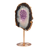 Amethist (galaxy) met agaat op standaard 20,8 x 19,6 x 1,3 cm | 1248 gram