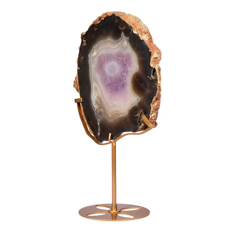 Amethist (galaxy) met agaat op standaard 20,8 x 19,6 x 1,3 cm | 1248 gram