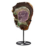 Amethist (galaxy) met agaat op standaard 25,7 x 19,7 x 1,5 cm | 1587 gram