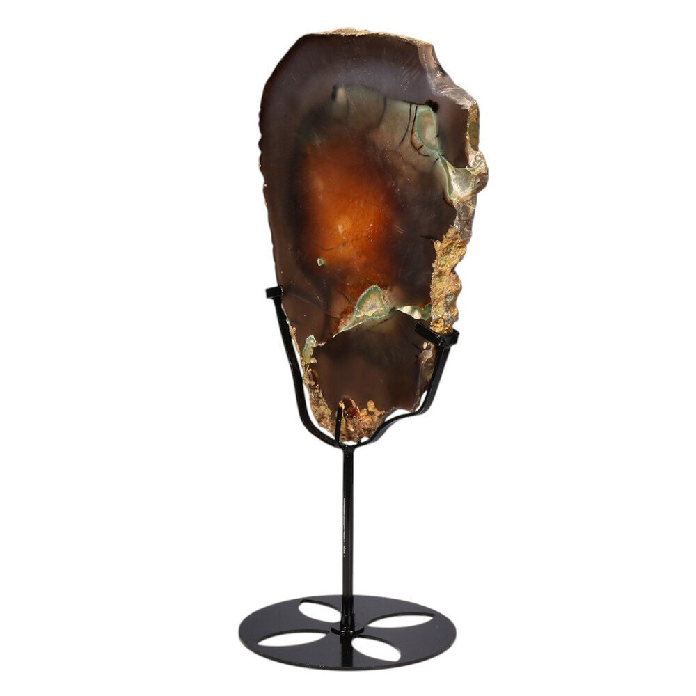 Amethist (galaxy) met agaat op standaard 25,7 x 19,7 x 1,5 cm | 1587 gram
