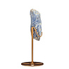 Kyaniet kristal op goudkleurige standaard 11,8 x 4 x 2,4 cm | 323 gram