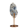 Kyaniet kristal op goudkleurige standaard 16,3 x 7,6 x 4,8 cm | 709 gram