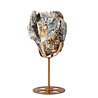 Kyaniet kristal op goudkleurige standaard 10,8 x 9,3 x 3,6 cm | 701 gram