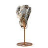Kyaniet kristal op goudkleurige standaard 10,8 x 9,3 x 3,6 cm | 701 gram
