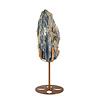 Kyaniet kristal op goudkleurige standaard 15 x 6,1 x 4,7 cm | 750 gram