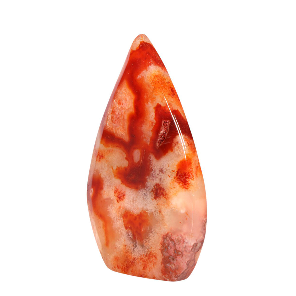 Carneool met bloemagaat sculptuur 6 - 8 cm