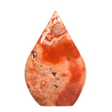 Carneool met bloemagaat sculptuur vlam 9 - 11 cm Carneool met bloemagaat sculptuur vlam 9 - 11 cm