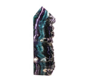 Fluoriet (multi) cluster obelisk geslepen 18,5 - 19,5 cm