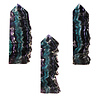 Fluoriet (multi) cluster obelisk geslepen 18,5 - 19,5 cm