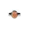 Zilveren ring agaat (Botswana) maat 18 1/2 | ovaal 1,2 x 0,9 cm
