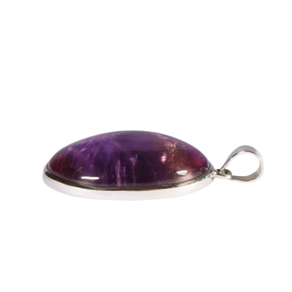Zilveren hanger ametrien ovaal 3,9 x 2,8 cm