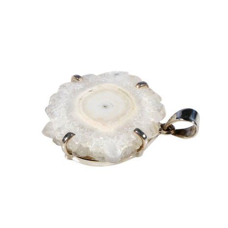 Zilveren hanger anandaliet | rond ruw gezet 3 x 3,2 cm Zilveren hanger anandaliet | rond ruw gezet 3 x 3,2 cm