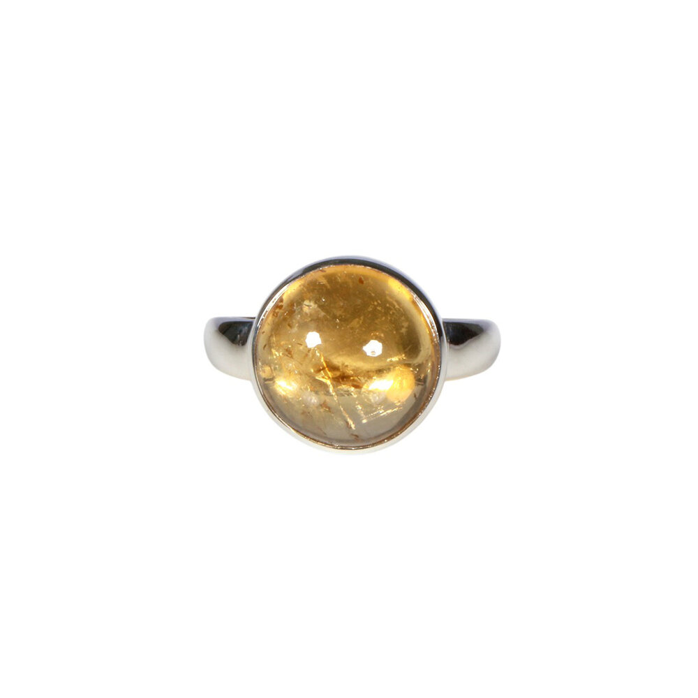 Zilveren ring citrien maat 17 | rond 1,3 cm Zilveren ring citrien maat 17 | rond 1,3 cm