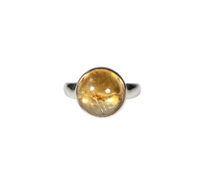 Zilveren ring citrien maat 17 | rond 1,3 cm Zilveren ring citrien maat 17 | rond 1,3 cm