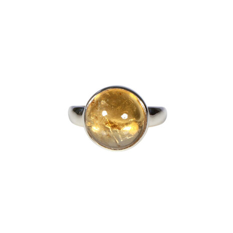 Zilveren ring citrien maat 17 | rond 1,3 cm Zilveren ring citrien maat 17 | rond 1,3 cm