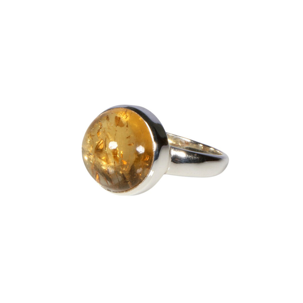 Zilveren ring citrien maat 17 | rond 1,3 cm Zilveren ring citrien maat 17 | rond 1,3 cm