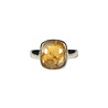 Zilveren ring citrien maat 19 | vierkant 1,3 cm Zilveren ring citrien maat 19 | vierkant 1,3 cm