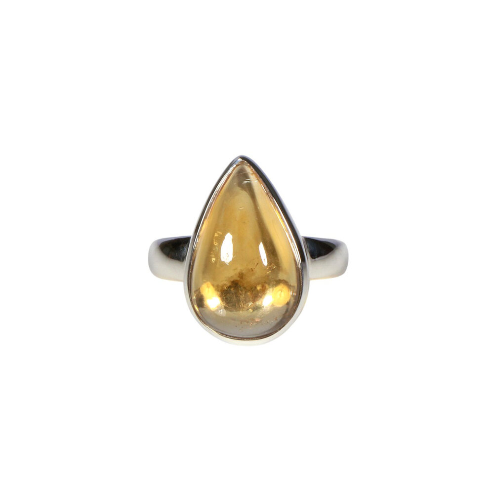 Zilveren ring citrien maat 17 | druppel 1,6 x 1,1 cm Zilveren ring citrien maat 17 | druppel 1,6 x 1,1 cm