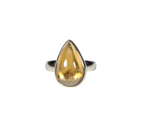 Zilveren ring citrien maat 17 | druppel 1,6 x 1,1 cm Zilveren ring citrien maat 17 | druppel 1,6 x 1,1 cm