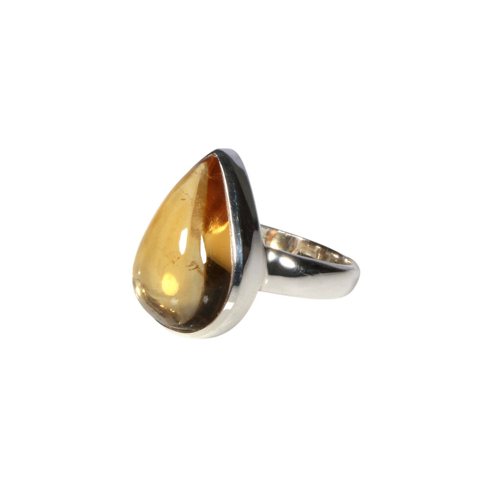 Zilveren ring citrien maat 17 | druppel 1,6 x 1,1 cm Zilveren ring citrien maat 17 | druppel 1,6 x 1,1 cm