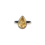 Zilveren ring citrien maat 17 | druppel 1,4 x 0,9 cm Zilveren ring citrien maat 17 | druppel 1,4 x 0,9 cm