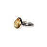Zilveren ring citrien maat 18 | druppel 1,1 x 0,8 cm