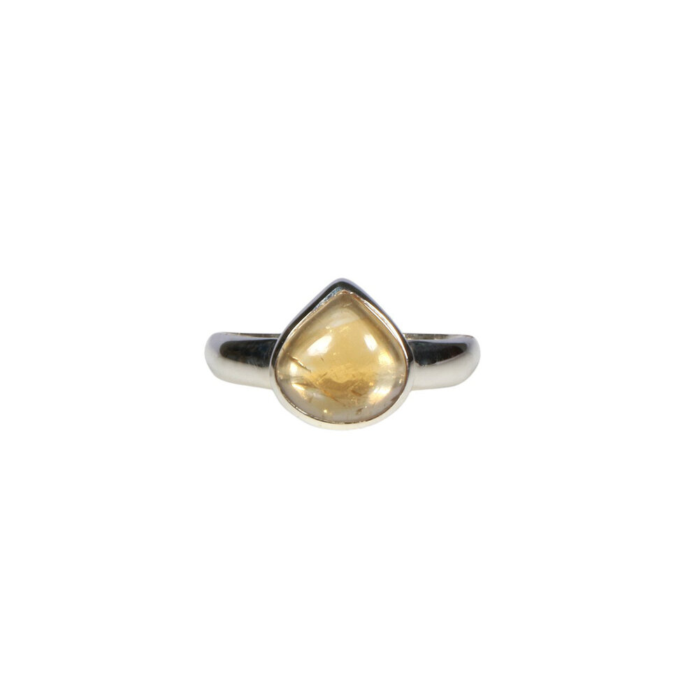 Zilveren ring citrien maat 17 | druppel 0,9 x 0,9 cm Zilveren ring citrien maat 17 | druppel 0,9 x 0,9 cm