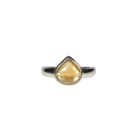 Zilveren ring citrien maat 17 | druppel 0,9 x 0,9 cm Zilveren ring citrien maat 17 | druppel 0,9 x 0,9 cm