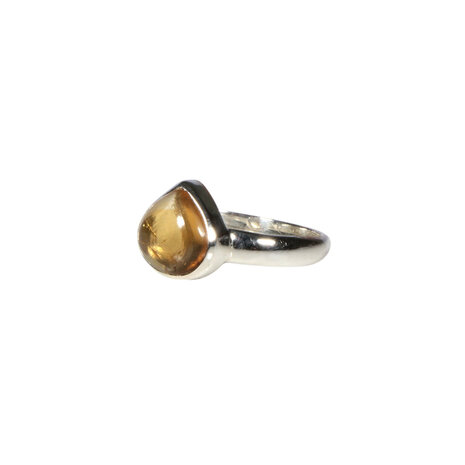 Zilveren ring citrien maat 17 | druppel 0,9 x 0,9 cm Zilveren ring citrien maat 17 | druppel 0,9 x 0,9 cm