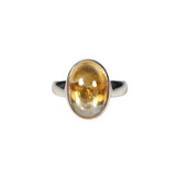 Zilveren ring citrien maat 17 1/2 | ovaal 1,5 x 1,1 cm Zilveren ring citrien maat 17 1/2 | ovaal 1,5 x 1,1 cm