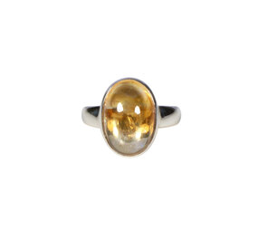 Zilveren ring citrien maat 17 1/2 | ovaal 1,5 x 1,1 cm Zilveren ring citrien maat 17 1/2 | ovaal 1,5 x 1,1 cm