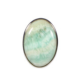 Zilveren ring calciet (Caribbean blue) maat 19 | ovaal 2,9 x 2 cm Zilveren ring calciet (Caribbean blue) maat 19 | ovaal 2,9 x 2 cm