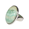 Zilveren ring calciet (Caribbean blue) maat 19 | ovaal 2,9 x 2 cm Zilveren ring calciet (Caribbean blue) maat 19 | ovaal 2,9 x 2 cm