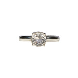 Zilveren ring bergkristal maat 19 | rond facet gezet 0,8 cm