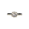 Zilveren ring bergkristal maat 19 | rond facet gezet 0,8 cm