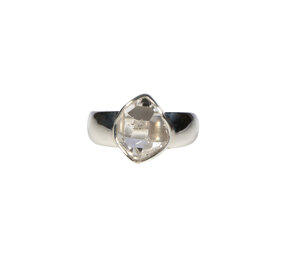 Zilveren ring Herkimer diamant facet maat 19 1/2 | markies 1,2 x 1 cm Zilveren ring Herkimer diamant facet maat 19 1/2 | markies 1,2 x 1 cm
