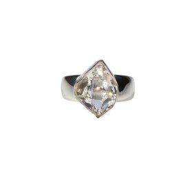 Zilveren ring Herkimer diamant facet maat 18 | markies 1,5 x 1,2 cm Zilveren ring Herkimer diamant facet maat 18 | markies 1,5 x 1,2 cm