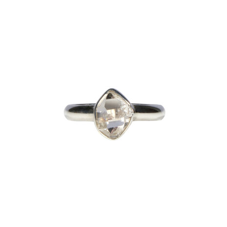 Zilveren ring Herkimer diamant facet maat 18 | markies 0,9 x 0,7 cm Zilveren ring Herkimer diamant facet maat 18 | markies 0,9 x 0,7 cm