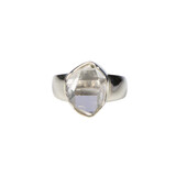 Zilveren ring Herkimer diamant facet maat 18 1/2 | ovaal 1,4 x 1,1 cm