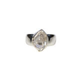 Zilveren ring Herkimer diamant facet maat 16 1/2 | markies 1,2 x 0,8 cm Zilveren ring Herkimer diamant facet maat 16 1/2 | markies 1,2 x 0,8 cm