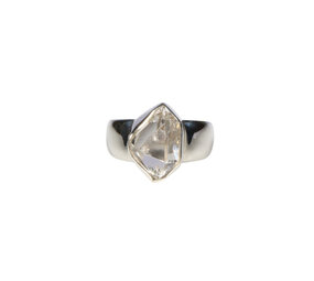 Zilveren ring Herkimer diamant facet maat 16 1/2 | markies 1,2 x 0,8 cm Zilveren ring Herkimer diamant facet maat 16 1/2 | markies 1,2 x 0,8 cm