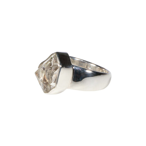 Zilveren ring Herkimer diamant facet maat 16 1/2 | markies 1,2 x 0,8 cm Zilveren ring Herkimer diamant facet maat 16 1/2 | markies 1,2 x 0,8 cm
