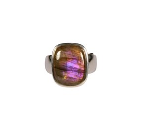 Zilveren ring labradoriet maat 17 | rechthoek 1,5 x 1,2 cm Zilveren ring labradoriet maat 17 | rechthoek 1,5 x 1,2 cm