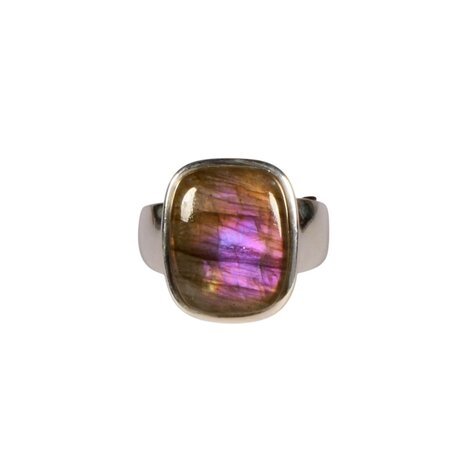 Zilveren ring labradoriet maat 17 | rechthoek 1,5 x 1,2 cm Zilveren ring labradoriet maat 17 | rechthoek 1,5 x 1,2 cm