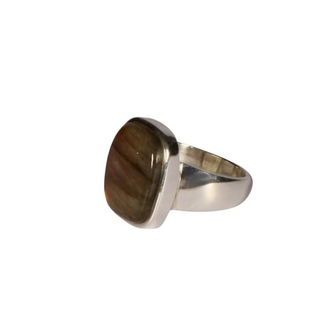 Zilveren ring labradoriet maat 17 | rechthoek 1,5 x 1,2 cm Zilveren ring labradoriet maat 17 | rechthoek 1,5 x 1,2 cm