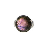 Zilveren ring labradoriet maat 17 1/2 | rond 1,6 cm Zilveren ring labradoriet maat 17 1/2 | rond 1,6 cm