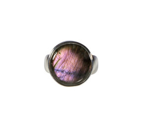 Zilveren ring labradoriet maat 17 1/2 | rond 1,6 cm Zilveren ring labradoriet maat 17 1/2 | rond 1,6 cm