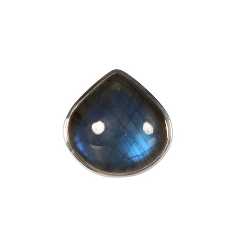 Zilveren ring labradoriet maat 18 | druppel 2 x 2 cm Zilveren ring labradoriet maat 18 | druppel 2 x 2 cm
